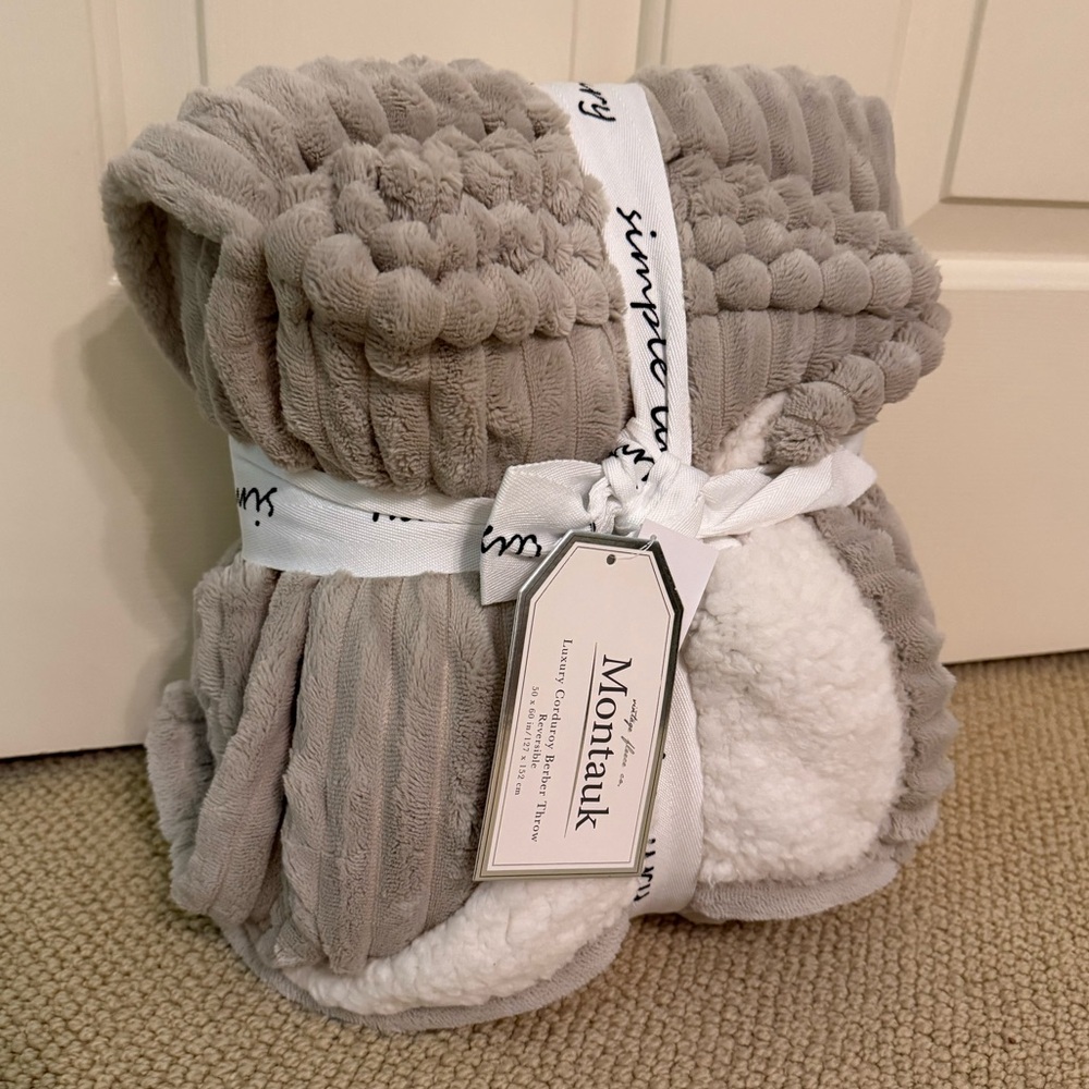 luxury corduroy berber reversible throw - kirkland’s (home)!
